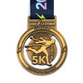 Medal Factory Customized Logo Enamel Running Metal Medals With Ribbon